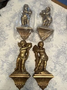 Vintage 1969 Syroco Cherubs Wanddeko Hartplastik #7138, 7139 7140 & 7141 - Bild 1 von 9