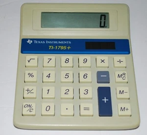 VINTAGE TEXAS INSTRUMENTS TI-1795+ DESKTOP SOLAR CALCULATOR - WORKS - Picture 1 of 2