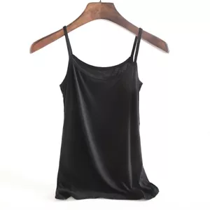 Women Modal Tank Tops Vest Camisole Spaghetti Strap Sleeveless Undershirt Casual - Picture 1 of 17