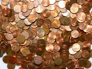 USA Konvolut Münzen - 1 Cent 1945-2020 - Lincoln - Mischung 1 KILOGRAMM 1 Kg LOT - Bild 1 von 3