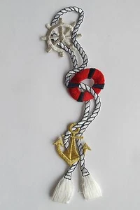 #3326 7-1/4" Nautical Marine Anchor,Wheel,Rope Embroidery Iron On Applique Patch - Picture 1 of 1