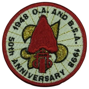 1998 OA and BSA 50th Anniversary Patch RED Bdr (LX339) - Picture 1 of 2