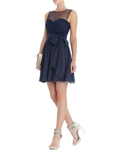 NEW BCBGMAXAZRIA DARK INK PHOEBE SLEEVELESS A-LINE DRESS WXC6L335/M624A SIZE 12 - Picture 1 of 3