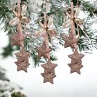 3 Pink Rose Gold Tiered Stars Christmas Tree Ornament Silk Bow Ribbons