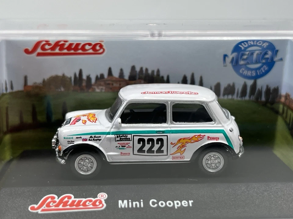 Schuco Mini Cooper 1:72 (white/car number 222) boxed - Image 1 of 4