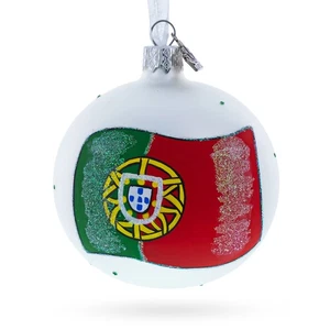 Flag of Portugal Glass Ball Ornament 3.25 Inches - Picture 1 of 5