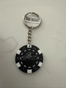 VINTAGE BELLAGIO CHIP LAS VEGAS NEVADA SOUVENIR PROMO KEY CHAIN KEYRING - Picture 1 of 3