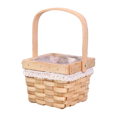 Hand Basket Storage Basket Multifunction Storage Case Reusable Decor Planter - Image 1 of 4