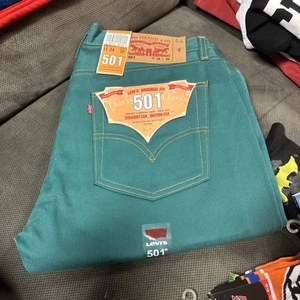 Levi’s 501 34x30 Coral Blue Men’s Denim Jean Shrink To Fit - Picture 1 of 5