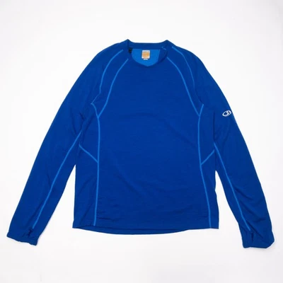 Icebreaker GT Lana Merino Capa Base Hombres Manga Media Larga Pullover Exterior Azul Foto 1 de 4