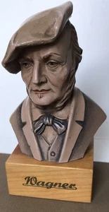 Wilhelm Wagner Head Bust 4" Resin Figure Wood Base Sculpture Anri Toriart Italy - Picture 1 of 8