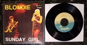 Blondie RARE 1979 BLUE 7" 45 Sunday Girl PORTUGAL Chrysalis 6155 255 EX++ - Picture 1 of 6