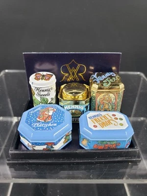 NOS Bodo Hennig Dollhouse MIniature Tin Set Tea Coffee Cookies & More - Image 1 of 2
