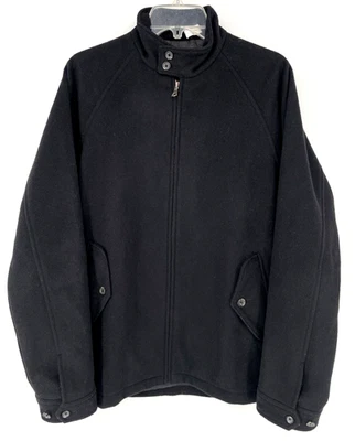Polo Ralph Lauren men's S/M Wool Harrington Bomber Jacket Black Zip pockets Y2K - Image 1 of 4