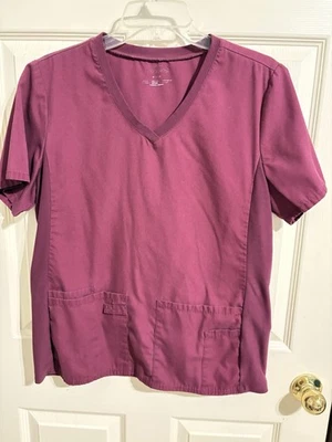 Blusa Médica Flexible Cherokee para Mujer con Paneles Laterales Elásticos Vino Talla Mediana En Muy Buen Estado Foto 1 de 4