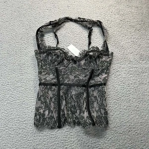 VTG Fredericks Of Hollywood Corset Top Semi Sheer Lingerie Size Medium - Picture 1 of 6