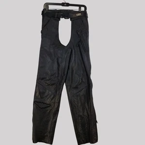 Harley Davidson Motorcycles Willie-G Leather Chaps Biker Braided USA Women's M - Foto 1 di 15
