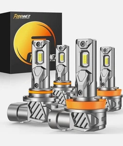 Forenner H11/H9/H8 9005 LED Bulbs, 6500K Cool White Fog Lights, 4 Pack - Picture 1 of 6