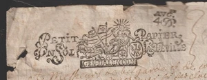 France Revenue Fiscal Fiscaux vieux papier parchemin D'Alencon 1688 Cancel ! - Picture 1 of 2