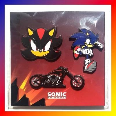 SHADOW * SONIC THE HEDGEHOG Set of 3 ENAMEL PIN Lapel ANIME EXPO Motorcycle AX - Image 1 of 4