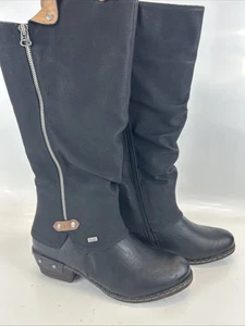 Botas altas Rieker TEX grises hasta la rodilla talla 41 forradas Sherpa - NUEVAS con etiquetas - Imagen 1 de 13