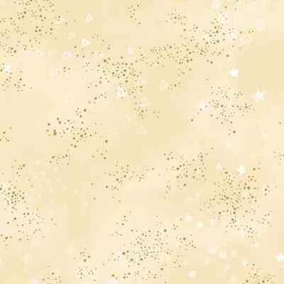 Laurel Burch Basics GLITTER CREAM w/ Gold Metallic TOT Fabric By the FQ - 1/4 YD - Image 1 of 4