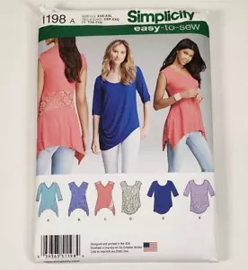 Camicetta top maglia modello Simplicity 1198 facile da cucire 6 vedute taglia XXS-XXL nuova - Foto 1 di 2