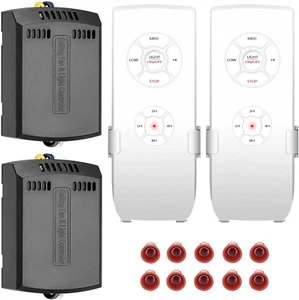 2 Pack Small Size Universal Ceiling Fan Remote Control Kits, 3-In-1 Fan Speed, L - Picture 1 of 12
