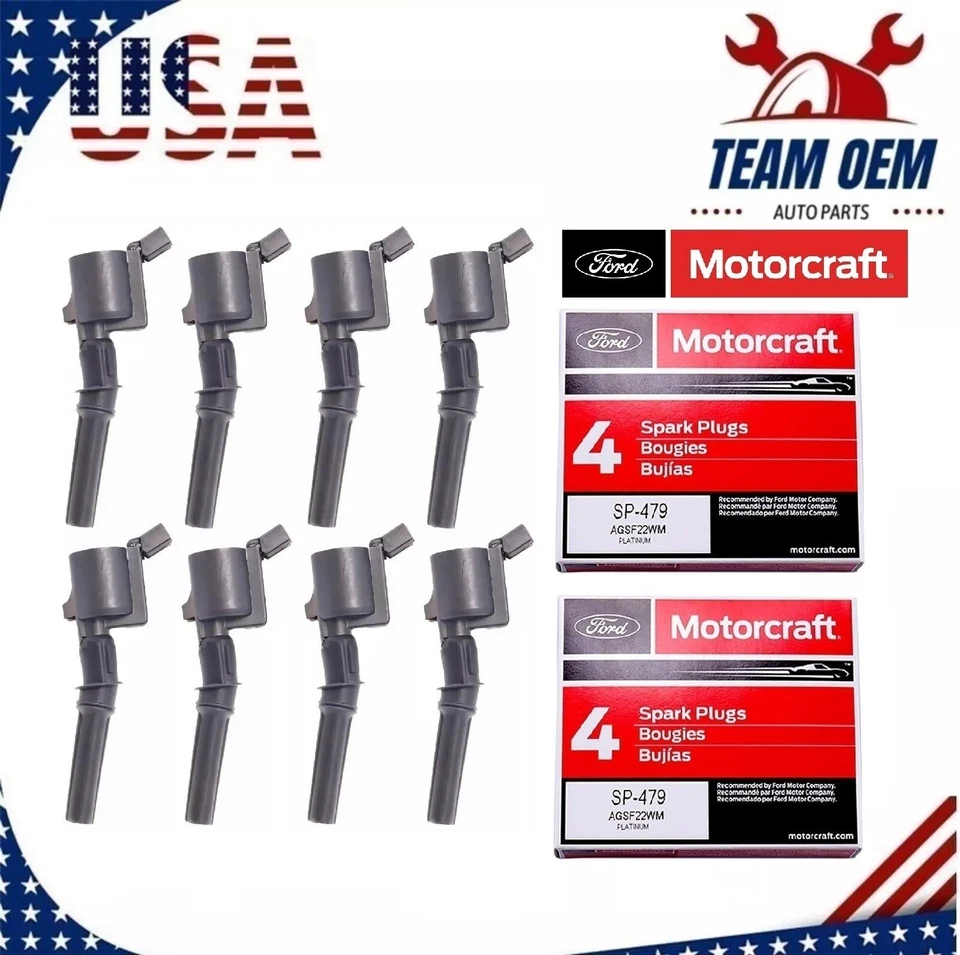 Juego de 8 bobinas de encendido y bujías Motorcraft Platinum para Ford F150 5,4 L FD503 Foto 1 de 4