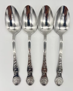Pfaltzgraff Turkey Accorn Stainless Steel Thanksgiving Lot of 4 Soup Spoons - Picture 1 of 4