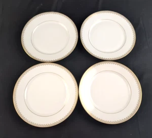 Theodore Haviland Limoges Schleiger, (Set of 4) Dinner Plates, White /Gold Trim - Picture 1 of 6