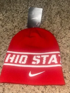 Nike Ohio State Buckeyes Hat Mens Red Nike NCAA Beanie Winter Cap College Sports - Picture 1 of 2
