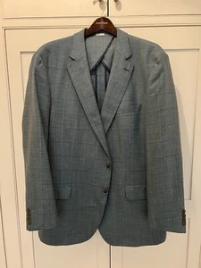 Peter Millar Green Double Vent Wool Blend Sport Coat Blazer Mens Size 48T - Picture 1 of 7