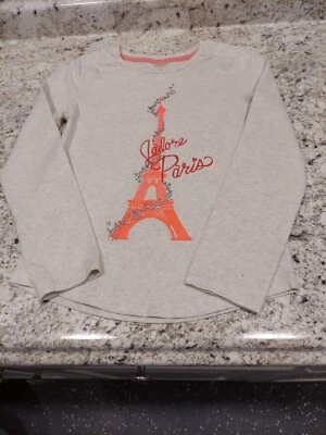 Camiseta Gymboree Niñas Manga Larga Jadore Paris Talla 8 Foto 1 de 4