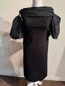 Givenchy NWT $2295. Off The Shoulder Bow Sleeve Black Dress US M - Picture 1 of 12