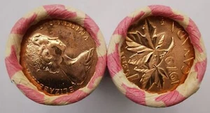 Rollo de máquina bancaria Canadian Penny CIBC 1979 papel blanco rojo (50 quilates) x 2 lote 20 - Imagen 1 de 3