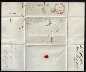 Bermuda 1850 PM 4 Red on Letter w/ CR Caledonian Railway and "1/2" Mark - Picture 1 of 3