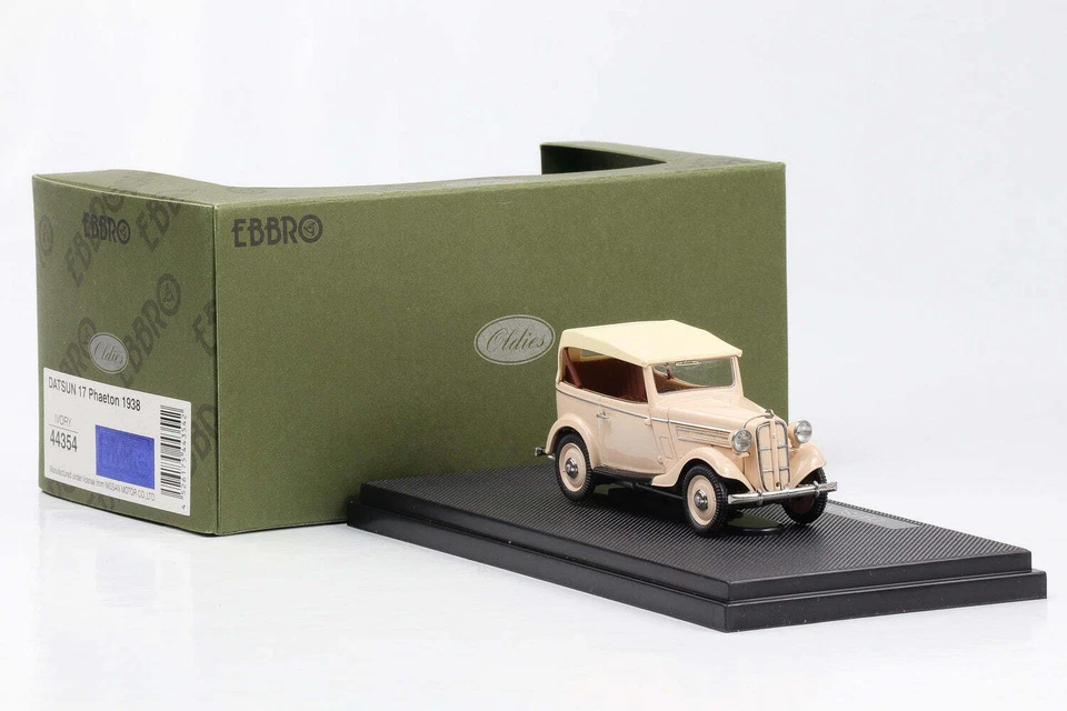 1:43 Ebbro Oldies Datsun 17 Phaeton 1938 Beige Diecast - Immagine 1 di 4