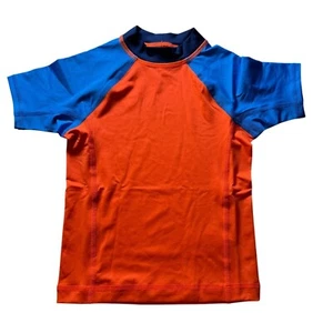 Camisa de natación naranja manga corta Lands' End para niños talla XL (14-16) Husky Rash Guard - Imagen 1 de 4