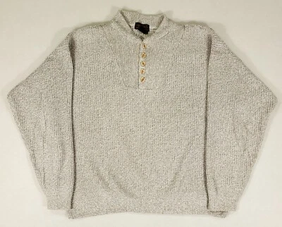 Eddie Bauer VTG 80s 90s 5 Button Henley Cotton Sweater Mens XL Tall - Image 1 of 4