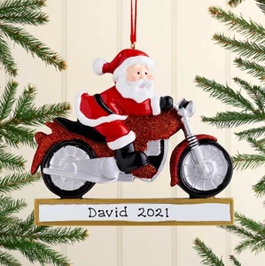 Decorazione Albero di Natale Personalizzata Addobbo Natalizio Bauble | Moto Babbo Natale - Foto 1 di 2