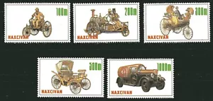 NACHITSCHEWAN / ASERBAIDSCHAN 1990, ALTE / FRÜHE FAHRZEUGE AUTOS, 5 BRIEFMARKEN / EINHEIMISCHE, POSTFRISCH - Bild 1 von 1