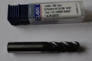 Garr 12mm DIA VRX SQ END *AlTiN* 4 Flute, Rad 3mm - Rougher/Finisher 62485 - Picture 1 of 1