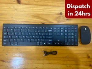 Bluetooth Wireless Keyboard and Mouse Set Ultra Slim Keyboard for Mac Windows - Picture 1 of 8