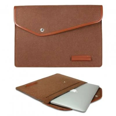 Schutz Tasche Filz 15" Notebooktasche Laptoptasche Schutzhülle Etui in Braun   - Bild 1 von 4