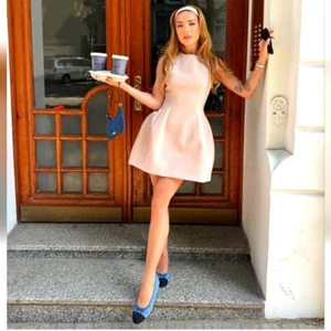 Zara seltenes voluminöses kurzes Kleid Gr. XS rosa Neu mit Etikett - Bild 1 von 15