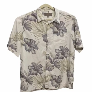 Honolulu Surf Co Para Hombres Camisa Hawaiana Abotonada Gris Hoja de Palma Floral Talla XXL - Imagen 1 de 9