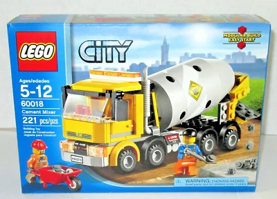 Lego CITY 60018 ~ CEMENT MIXER ~ Retired NISB Rotating Drum Construction - Image 1 of 4
