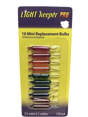 Light Keeper Pro 10 Mini Replacement Bulbs Multi-Color. 2.5 Volts Incandescent - Image 1 of 2