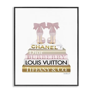 Stupell Industries Pink Gold Heels Bookstack Glam Fashion Design, Designed by... - Picture 1 of 9